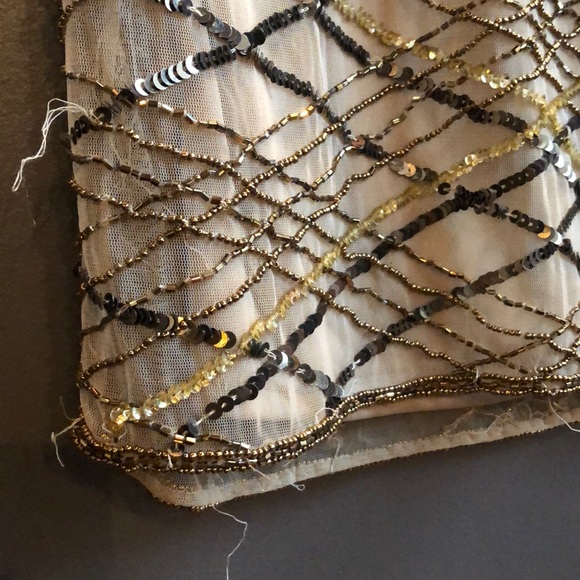 Sequin + Beaded Dress: Gold, Bronze - Picture 4 of 4